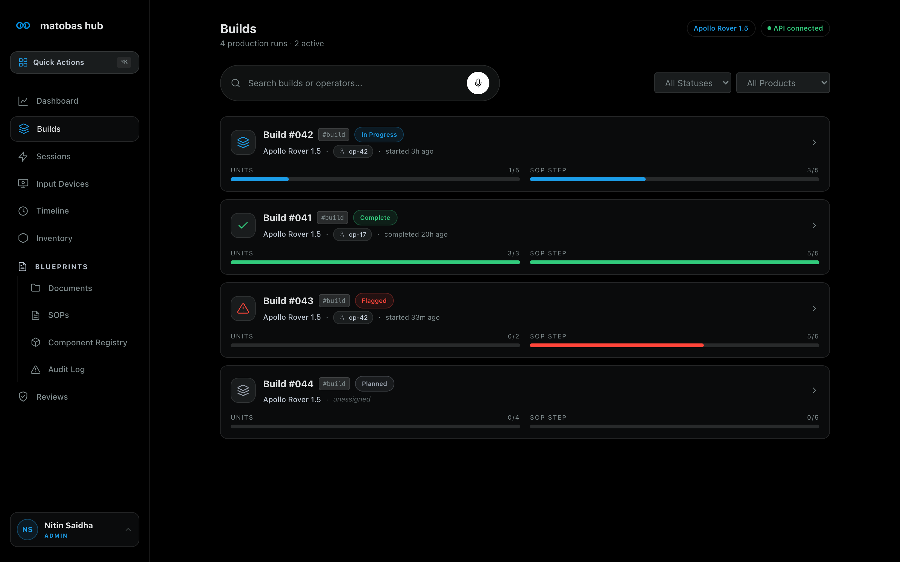Matobas Hub Dashboard