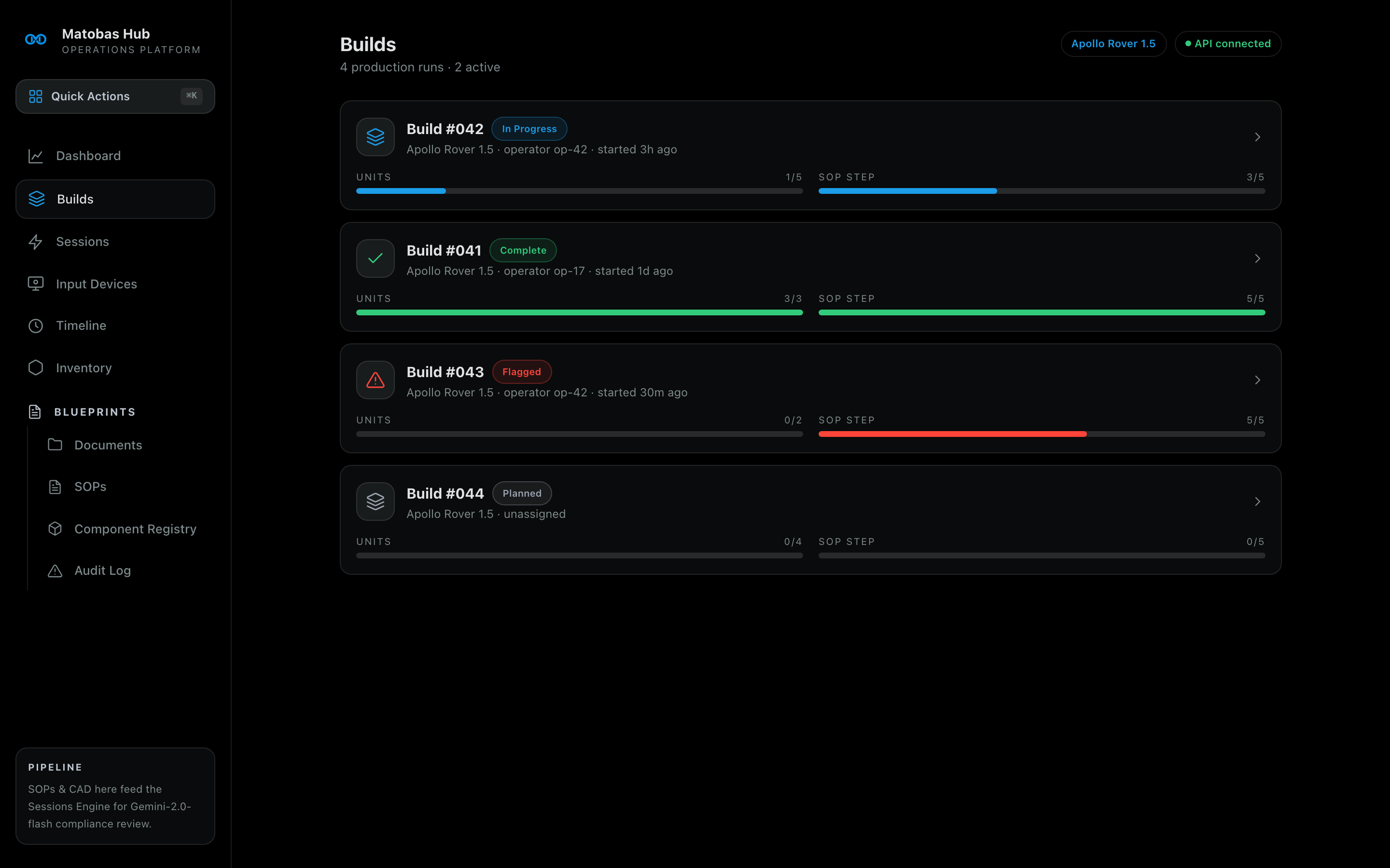 Matobas Hub Dashboard