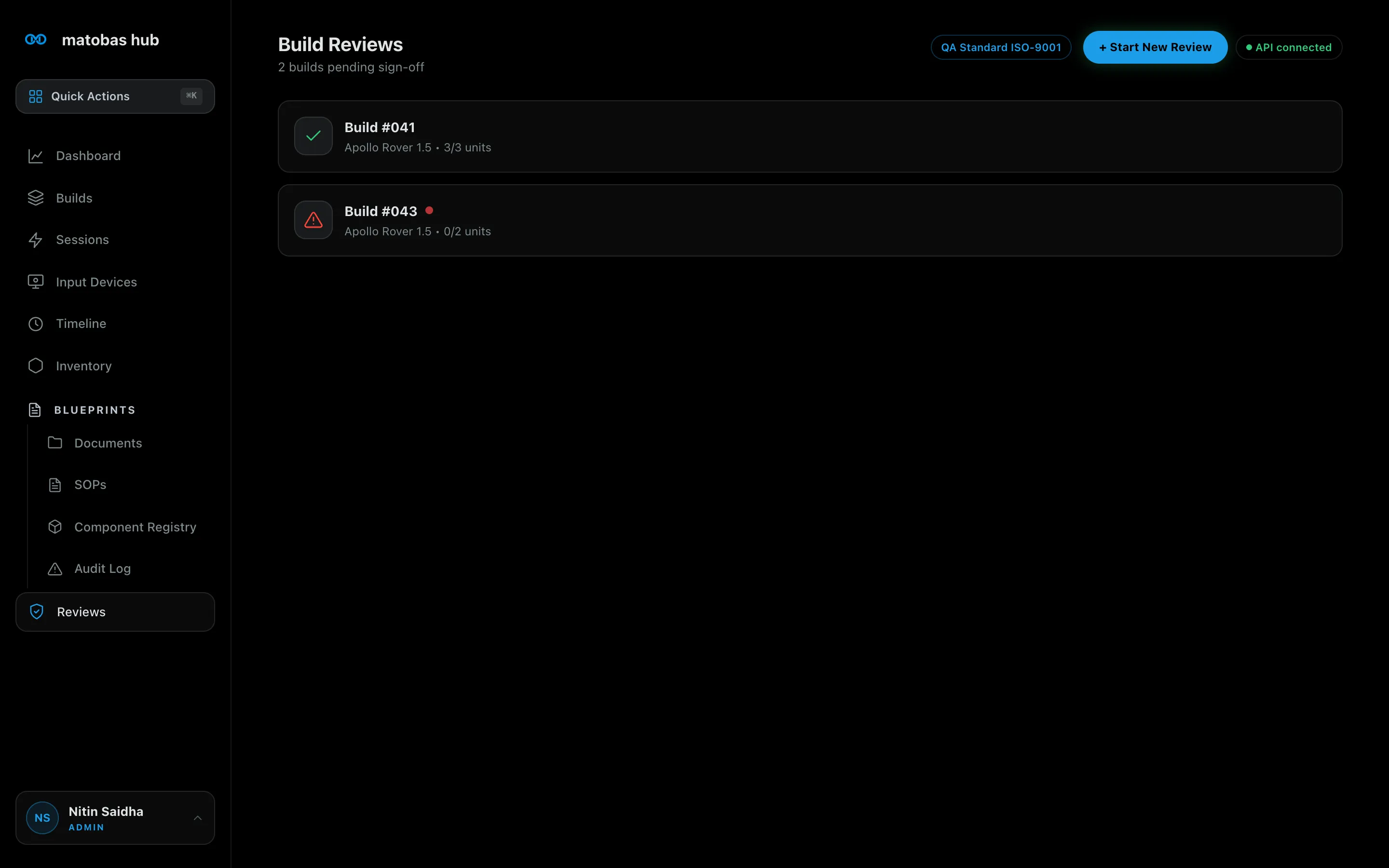 Build Reviews: builds pending sign-off